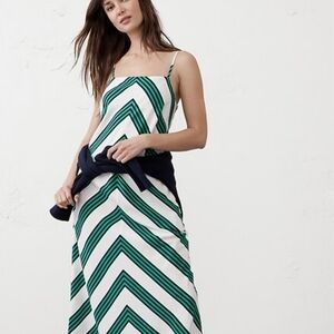 Banana Republic Chevron Maxi Dress in Green and White